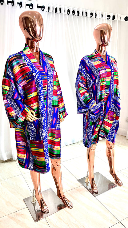 Multi-Colour Designer Silk Kimono - 043