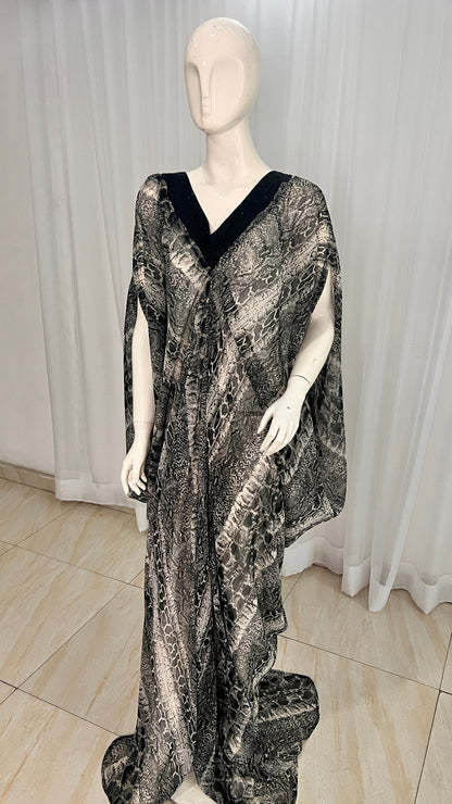 Silk Kaftan Evening Gown/maxi Dress - 064