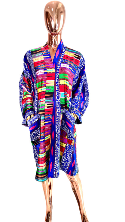 Multi-Colour Designer Silk Kimono - 043