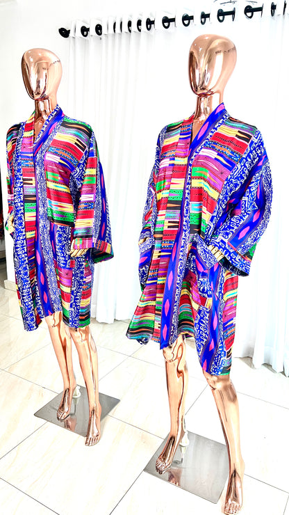 Multi-Colour Designer Silk Kimono - 043