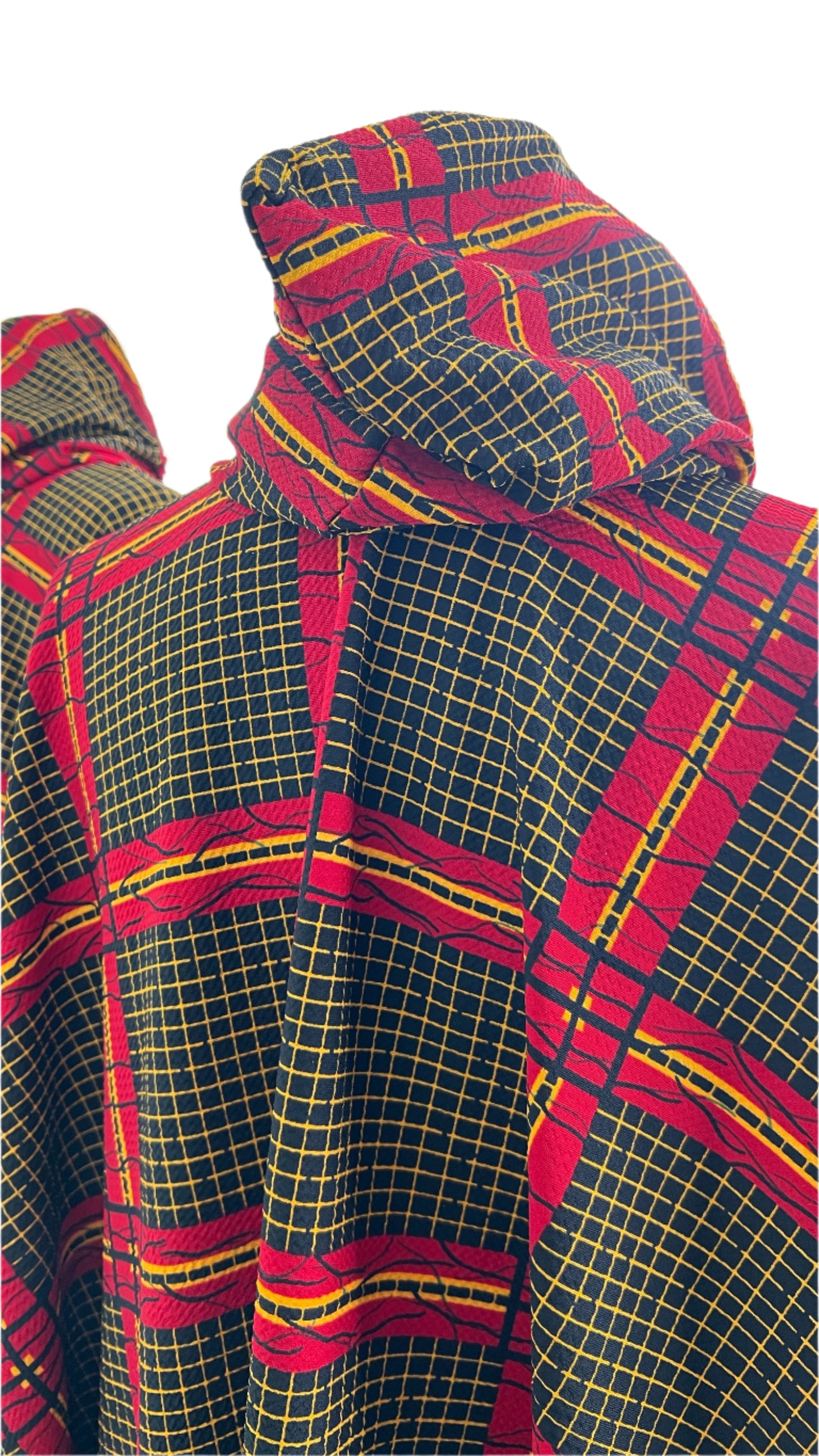 Ankara African print Stretch Hooded Poncho - 090