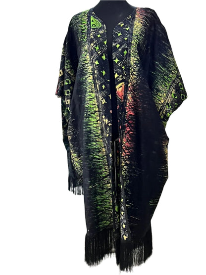 Batik Jacket with Fringe - 053
