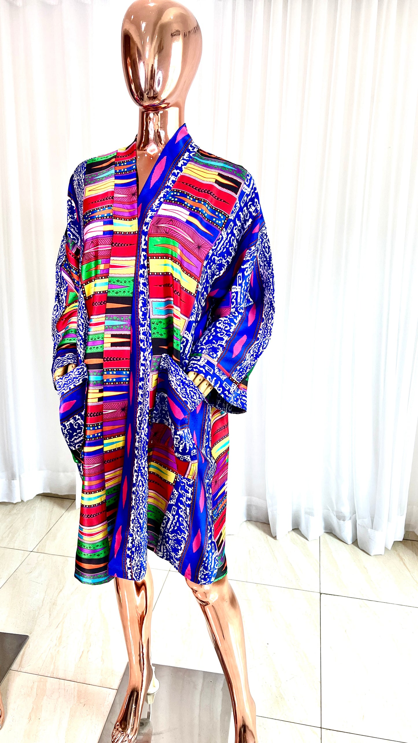 Multi-Colour Designer Silk Kimono - 043