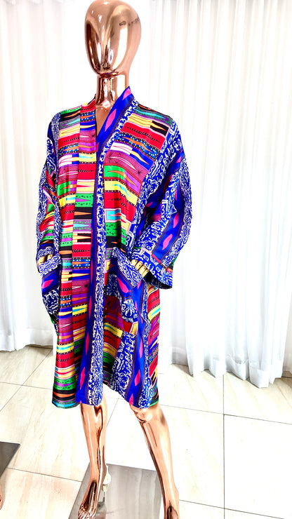 Multi-Colour Designer Silk Kimono - 043