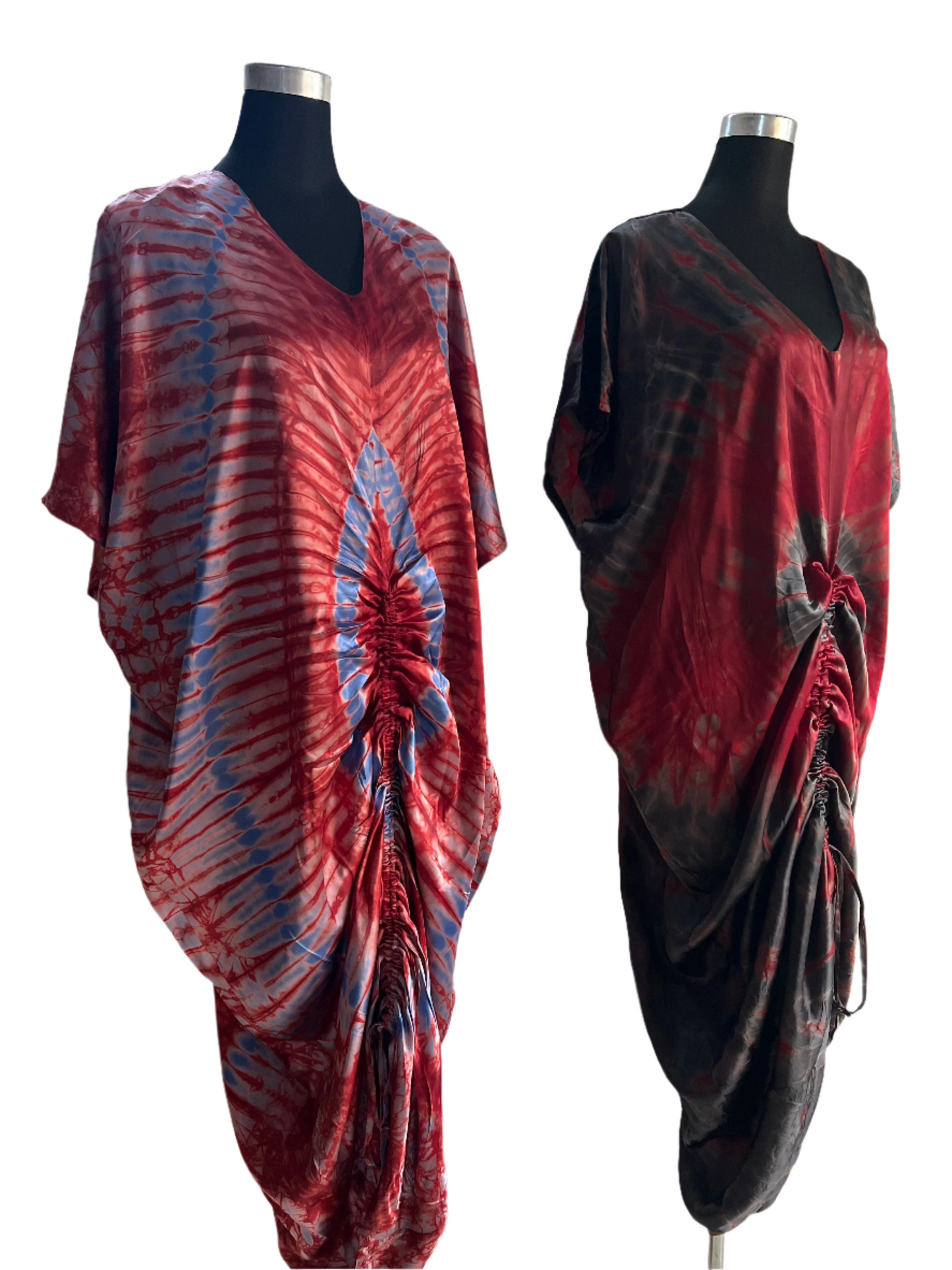 African Print Adire Silk Tie-up Evening Gown/maxi Dress - 056