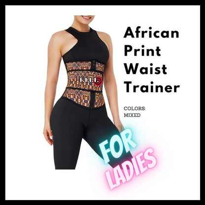 Kente 3-Hook Stitched hour glass Waist trainer