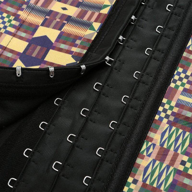 Kente 3-Hook Stitched hour glass Waist trainer