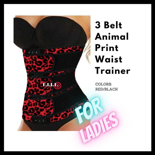 Animal print 3-Belt Stitched hour glass Waist trainer