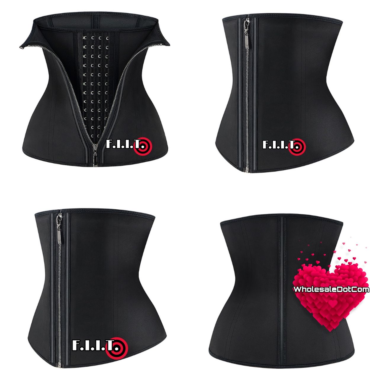3-Hook Stitched Leather hour glass Waist trainer