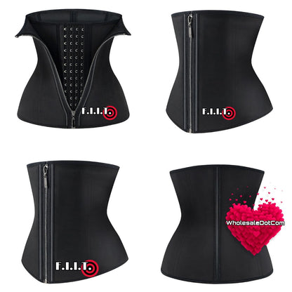 3-Hook Stitched Leather hour glass Waist trainer