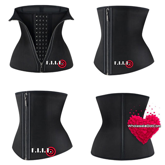 3-Hook Stitched Leather hour glass Waist trainer