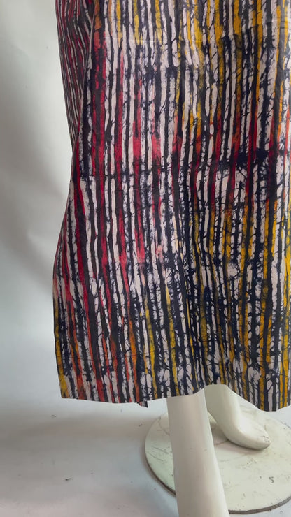 Eezzy Batik Brocade Multicolour Kaftan Maxi Dress - 100