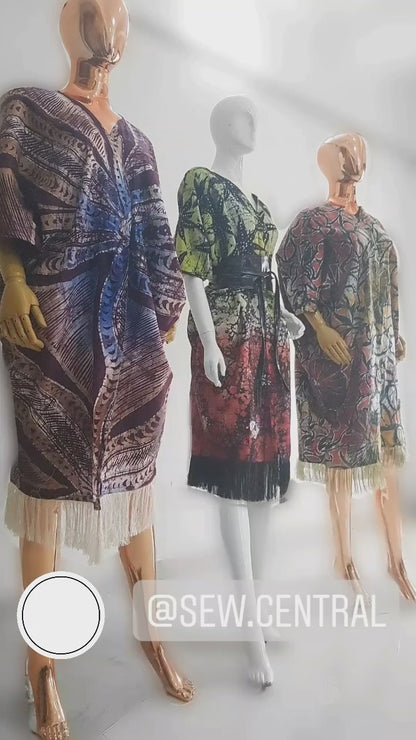 Batik Jacket with Fringe - 053