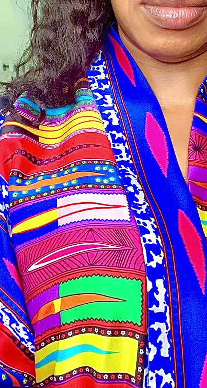 Multi-Colour Designer Silk Kimono - 043