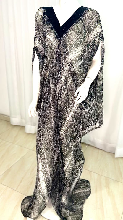 Silk Kaftan Evening Gown/maxi Dress - 064