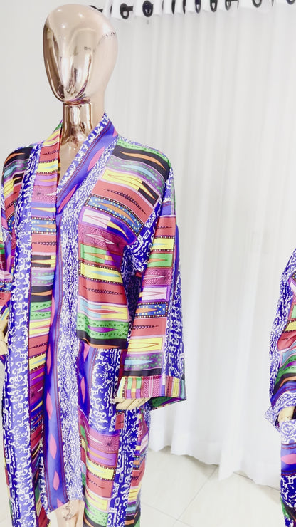 Multi-Colour Designer Silk Kimono - 043