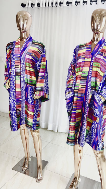 Multi-Colour Designer Silk Kimono - 043