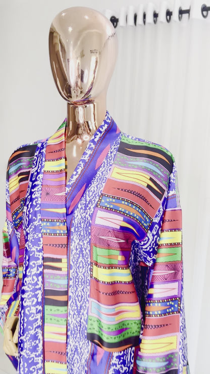 Multi-Colour Designer Silk Kimono - 043