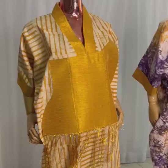 Adire/Batik Tye Dye Cotton kaftan/BouBou Kaftan/Caftan Shirt dress Summer/Beach wear Evening wear maxi/gown with slit