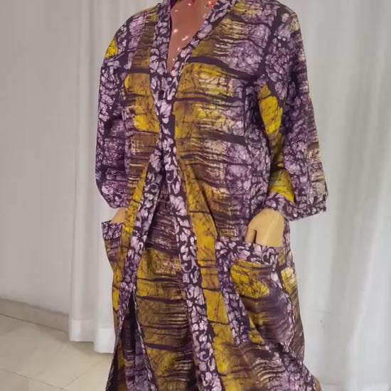 African print duster, Ankara kimono plus size kimono, African print women's jacket, Ankara jacket boho and hippie jacket pant/trouser set