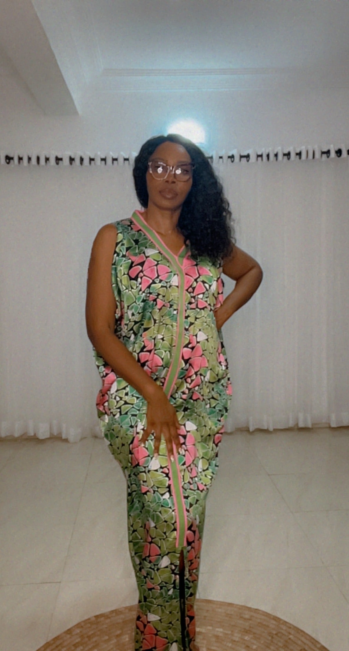 Eezzy Adire Silk Kaftan Maxi Dress - 001