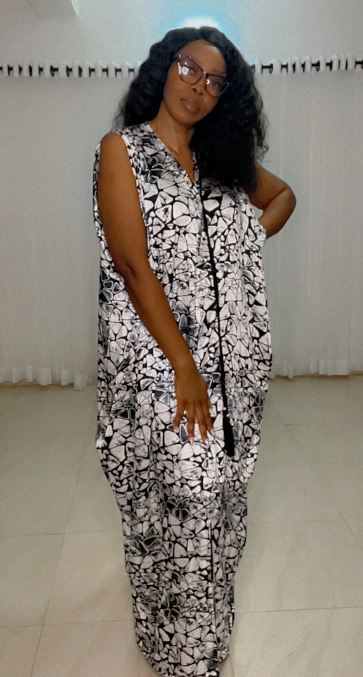 Eezzy Adire Silk Kaftan Maxi Dress - 001