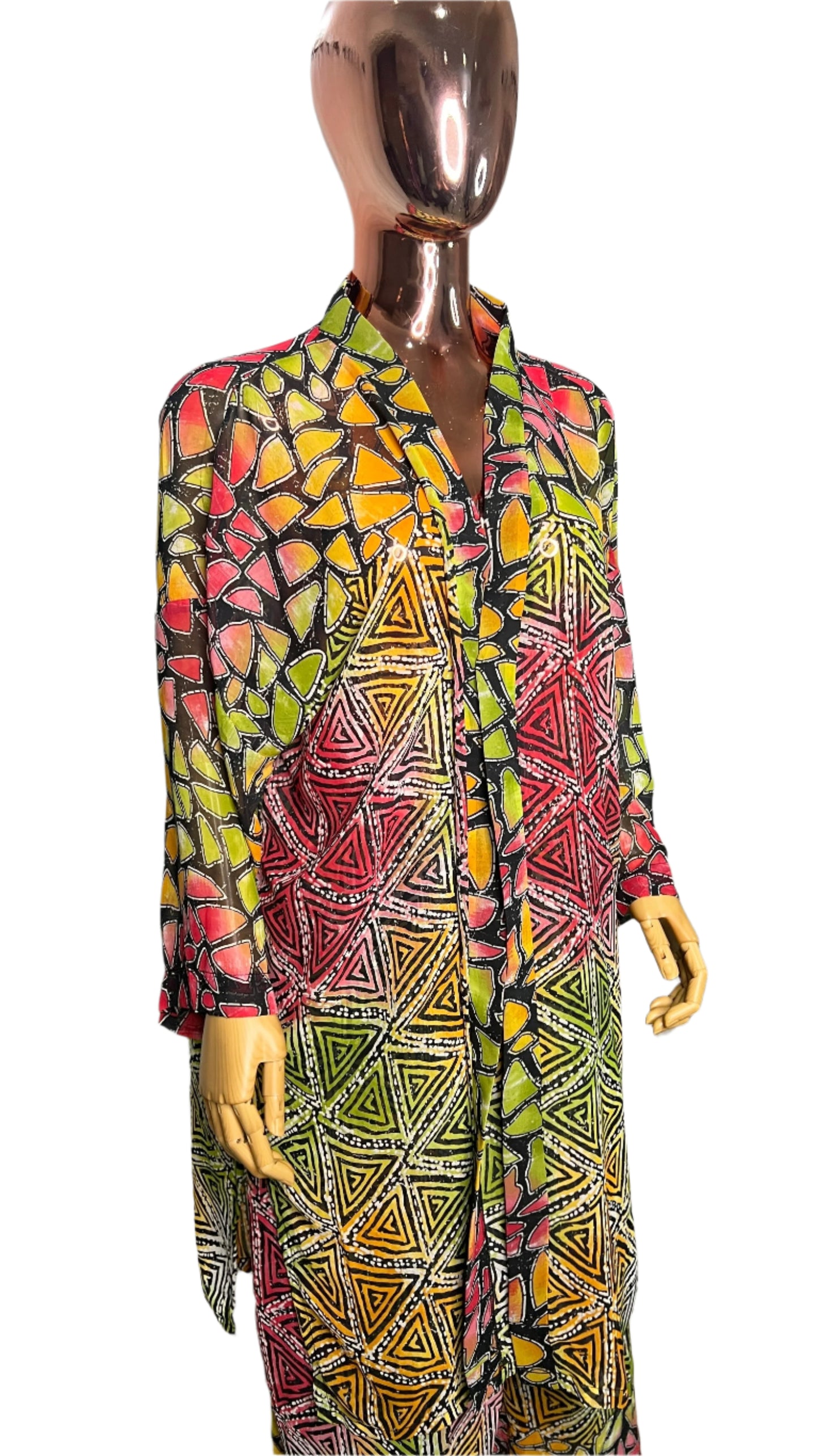 2Piece Summer Party Kimono and Pant Set - Chiffon  - 012- Tall Length