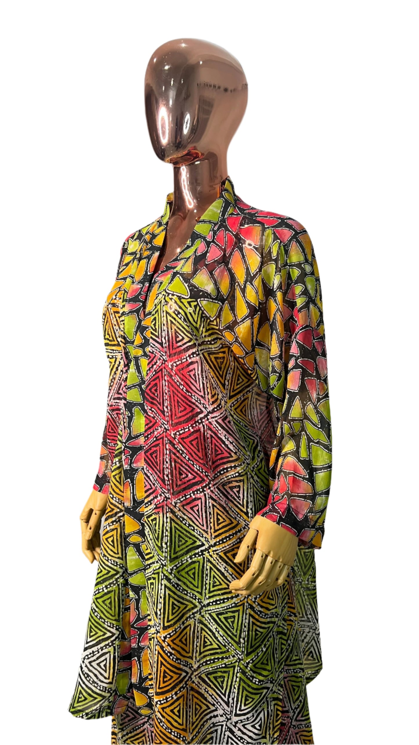 2Piece Summer Party Kimono and Pant Set - Chiffon  - 012- Tall Length