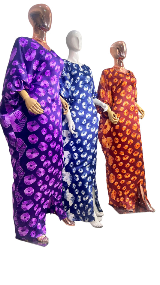 Eezzy Ankara Silk Kaftan Maxi Dress - 032