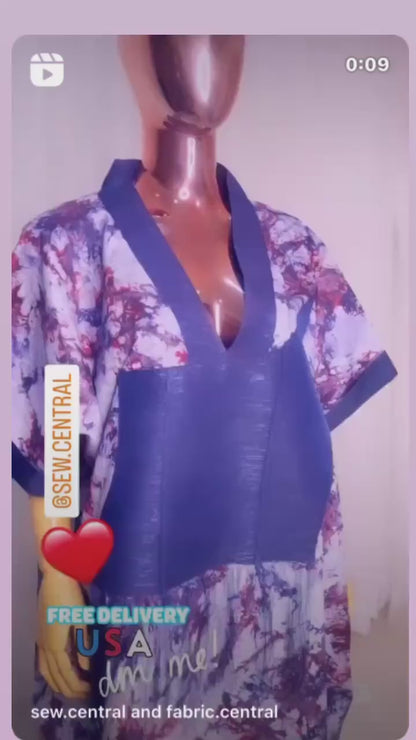 Adire/Batik Tye Dye Cotton kaftan/BouBou Kaftan/Caftan Shirt dress Summer/Beach wear Evening wear maxi/gown with slit