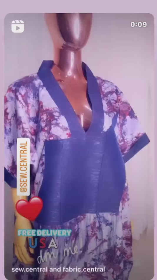 Adire/Batik Tye Dye Cotton kaftan/BouBou Kaftan/Caftan Shirt dress Summer/Beach wear Evening wear maxi/gown with slit