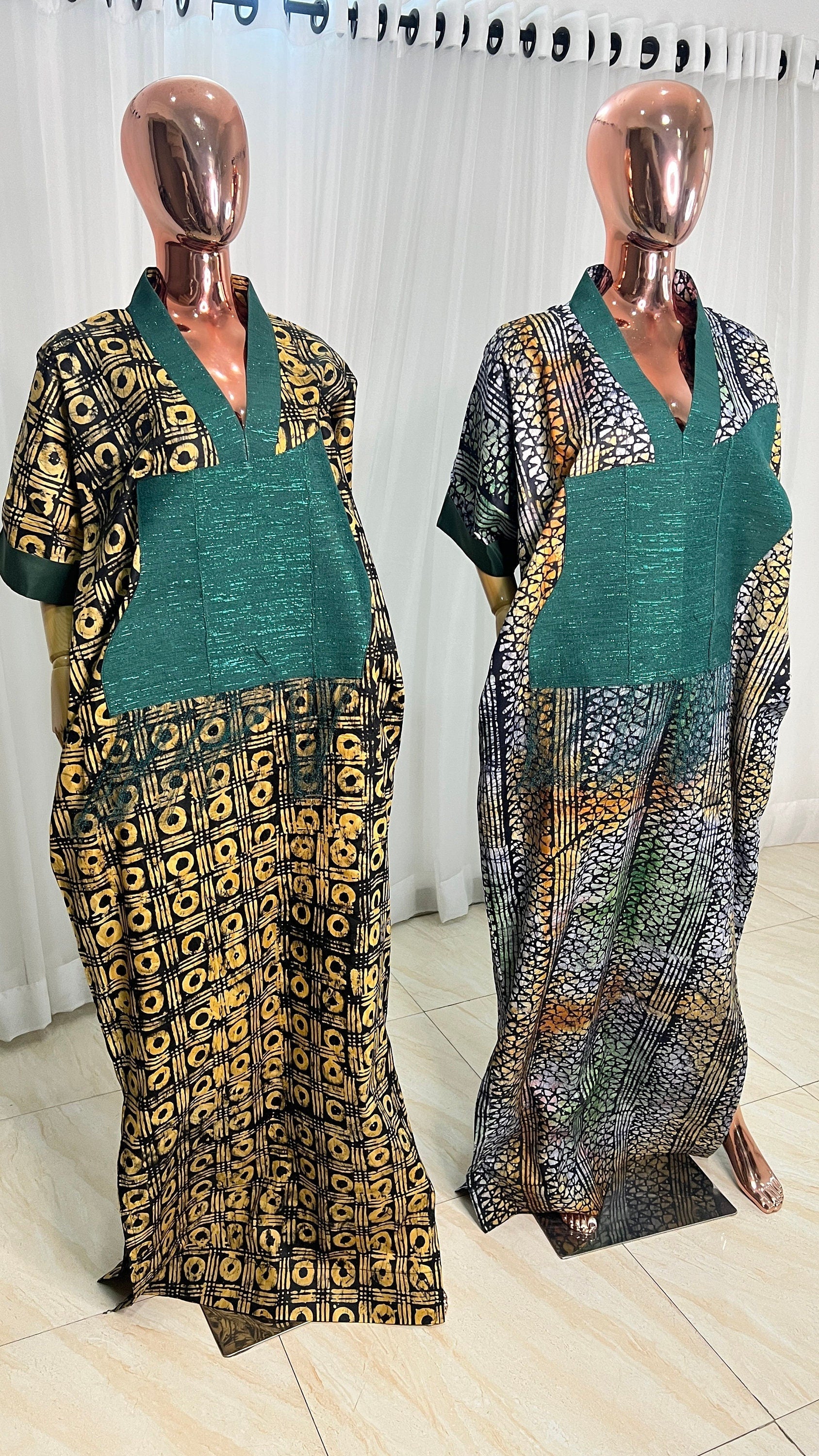 Adire/Batik Tye Dye Brocade kaftan/BouBou Kaftan/Caftan Shirt dress Summer/Beach wear Evening wear maxi/gown with slit