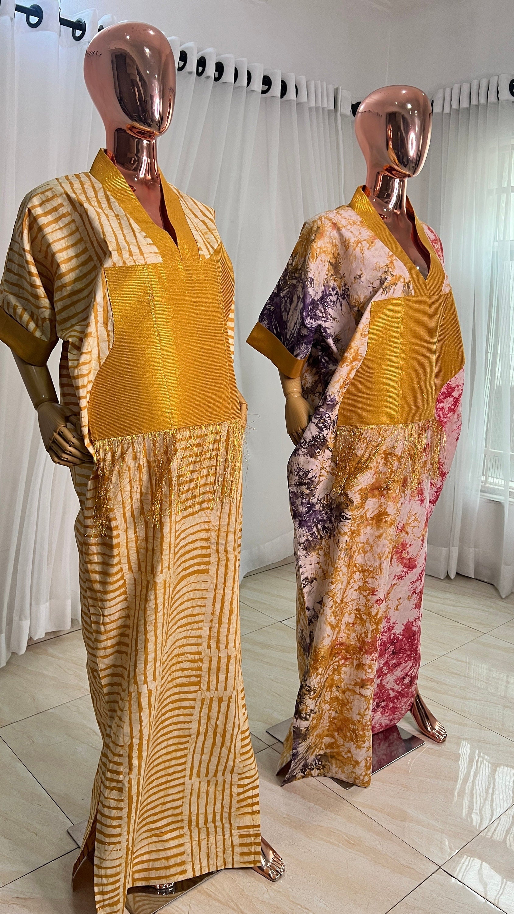 Adire/Batik Tye Dye Cotton kaftan/BouBou Kaftan/Caftan Shirt dress Summer/Beach wear Evening wear maxi/gown with slit