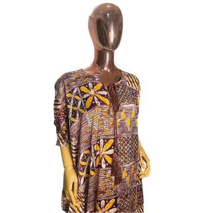 Adire/Batik Tye Dye Silk kaftan/BouBou Kaftan/Caftan Shirt dress Chiffon scarf Summer/Beach wear Evening wear maxi/gown with slit