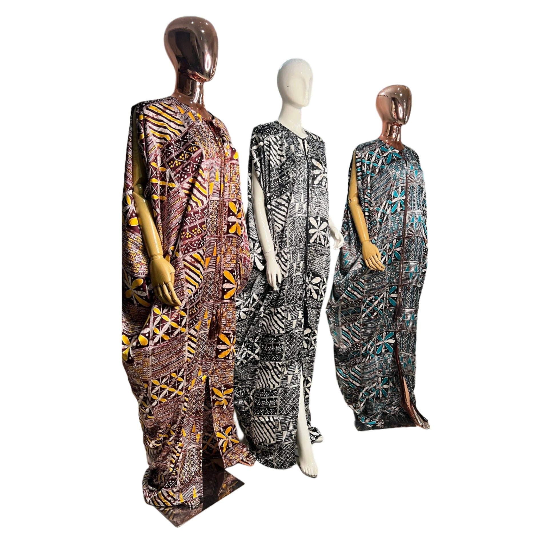 Adire/Batik Tye Dye Silk kaftan/BouBou Kaftan/Caftan Shirt dress Chiffon scarf Summer/Beach wear Evening wear maxi/gown with slit