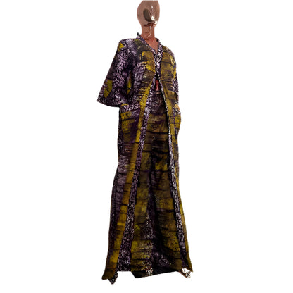 African print duster, Ankara kimono plus size kimono, African print women's jacket, Ankara jacket boho and hippie jacket pant/trouser set