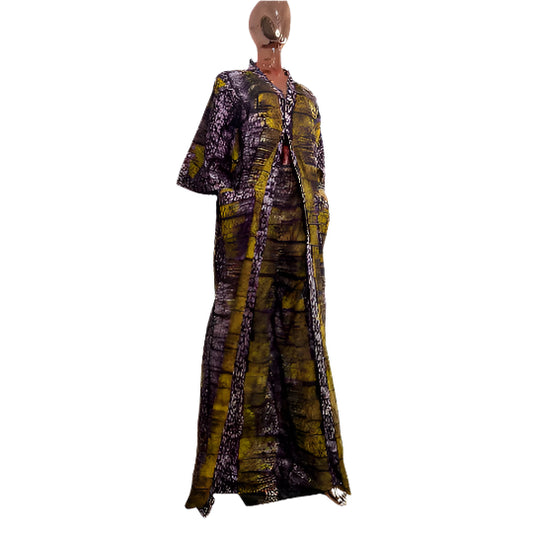 African print duster, Ankara kimono plus size kimono, African print women's jacket, Ankara jacket boho and hippie jacket pant/trouser set