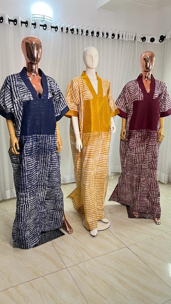 Adire/Batik Tye Dye Cotton kaftan/BouBou Kaftan/Caftan Shirt dress Summer/Beach wear Evening wear maxi/gown with slit