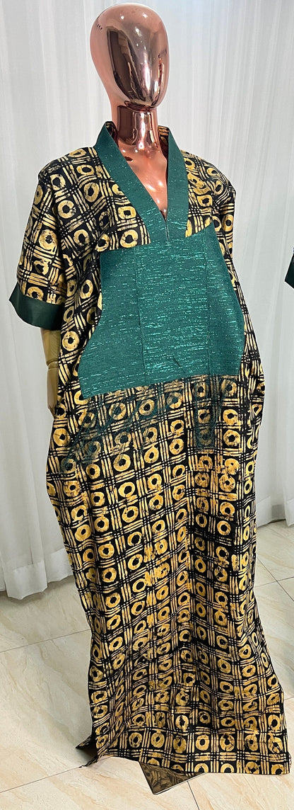 Adire/Batik Tye Dye Brocade kaftan/BouBou Kaftan/Caftan Shirt dress Summer/Beach wear Evening wear maxi/gown with slit