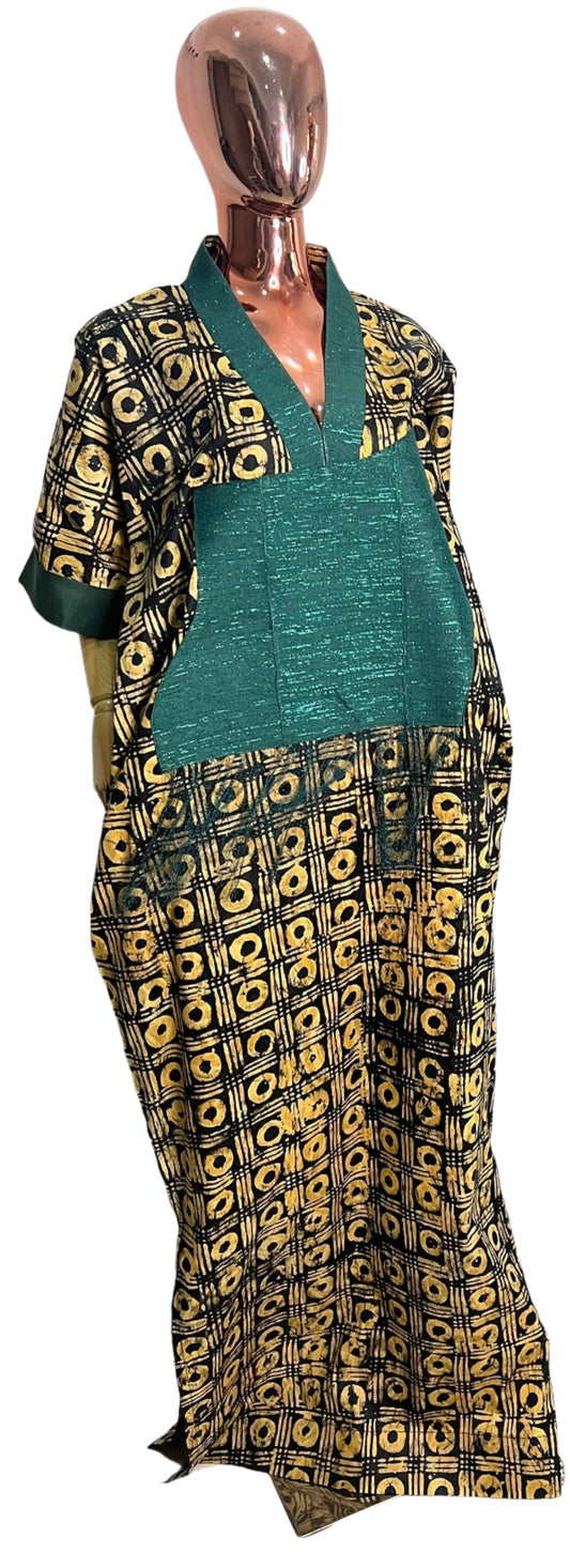 Adire/Batik Tye Dye Brocade kaftan/BouBou Kaftan/Caftan Shirt dress Summer/Beach wear Evening wear maxi/gown with slit