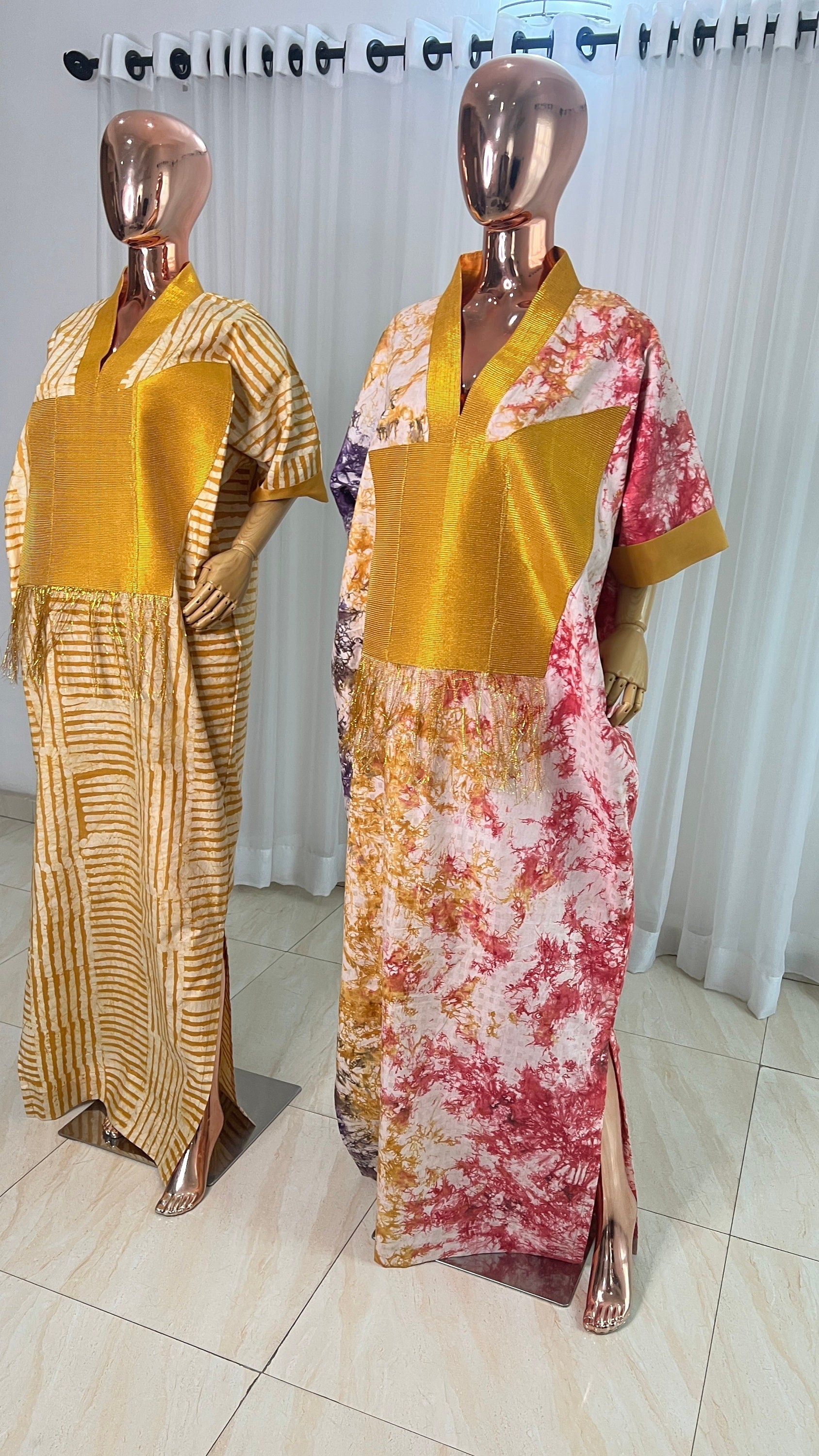Adire/Batik Tye Dye Cotton kaftan/BouBou Kaftan/Caftan Shirt dress Summer/Beach wear Evening wear maxi/gown with slit