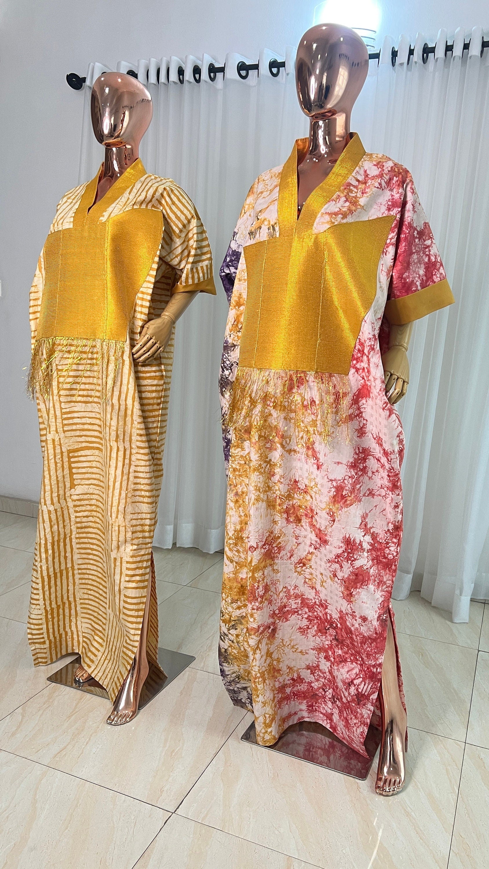 Adire/Batik Tye Dye Cotton kaftan/BouBou Kaftan/Caftan Shirt dress Summer/Beach wear Evening wear maxi/gown with slit
