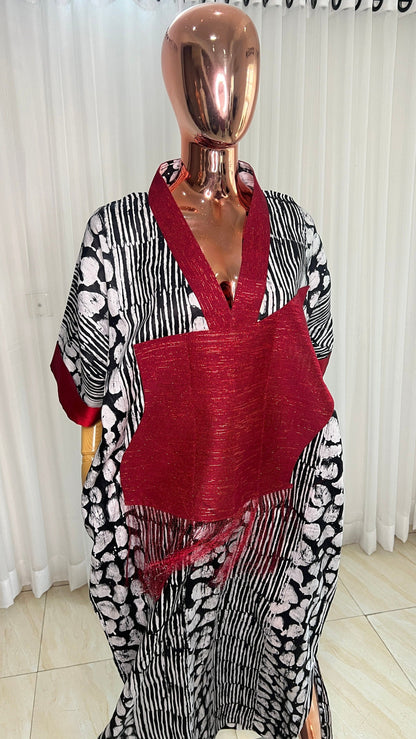 Adire/Batik Tye Dye Brocade kaftan/BouBou Kaftan/Caftan Shirt dress Summer/Beach wear Evening wear maxi/gown with slit
