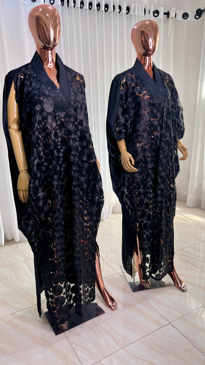 Lace BLACK BUBU Kaftan Maxi Dress - 027