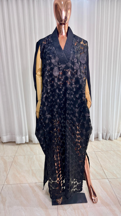 Lace BLACK BUBU Kaftan Maxi Dress - 027
