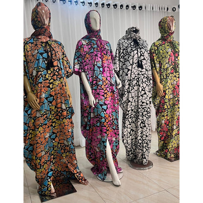 Eezzy Adire Silk Kaftan Maxi Dress - 001