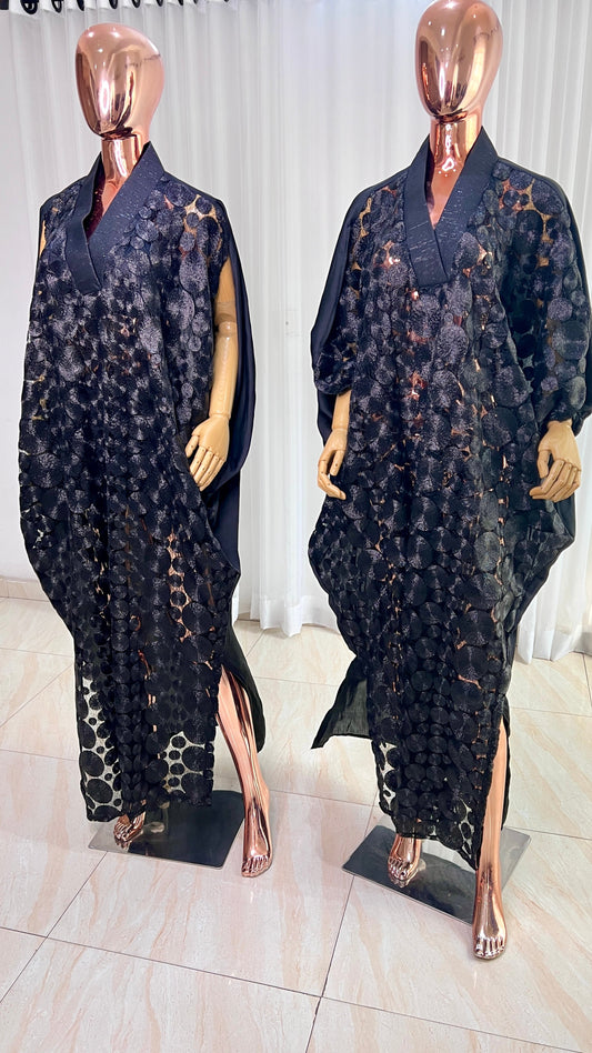 Lace BLACK BUBU Kaftan Maxi Dress - 027
